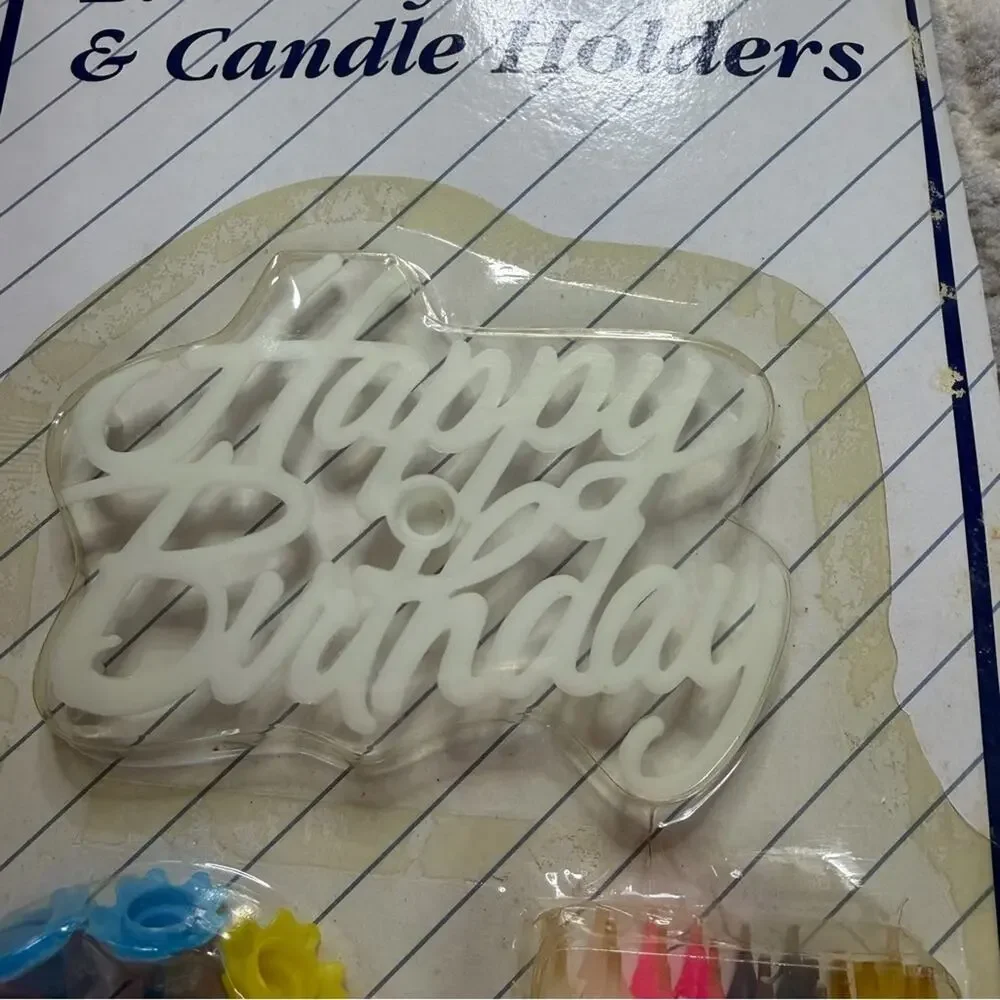 Vintage Happy Birthday Candles & Holders Cake Decorations NEW